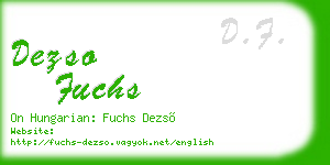 dezso fuchs business card