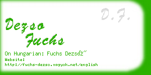 dezso fuchs business card